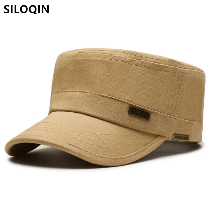 New Autumn Men's Washable Cotton Military Hats Golf Cap Camping Fishing Hat Casual Sports Cap Flat Caps For Men Snapback Cap