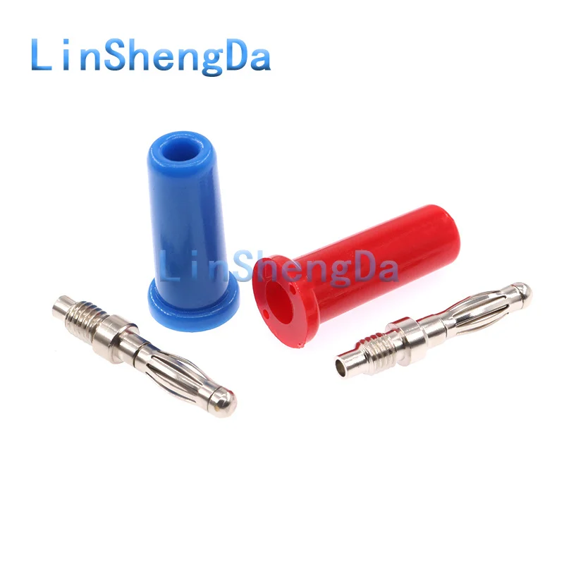 10PCS Pure copper 4MM banana head high current terminal copper audio plug test plug lantern type connector