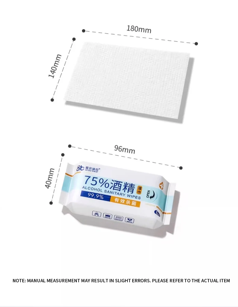48枚入り/8パック ミニベビーワイプ 低刺激性＆無香料 超ソフト 敏感肌用 皮膚科医検査済み