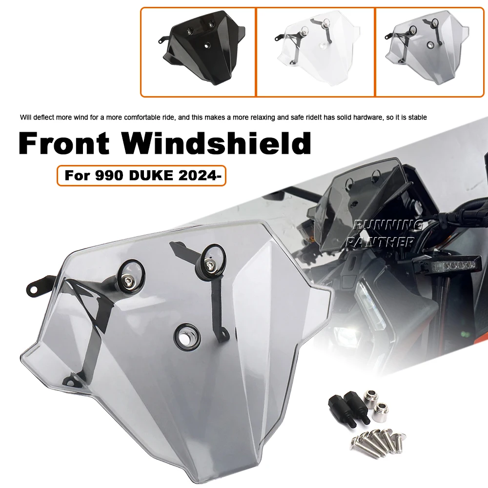 

Motorcycle Accessories Deflector Wind Shield Fly Screen Front Windshield Fairing For 990DUKE 990duke 2024 2025