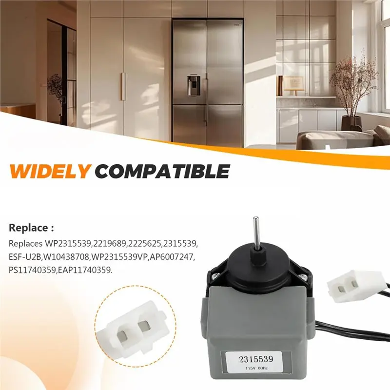 

ABBZ-сменный двигатель вентилятора испарителя 2315539 для холодильников Whirlpool Kenmore — заменяет модели 2219689 2225625 W10438708
