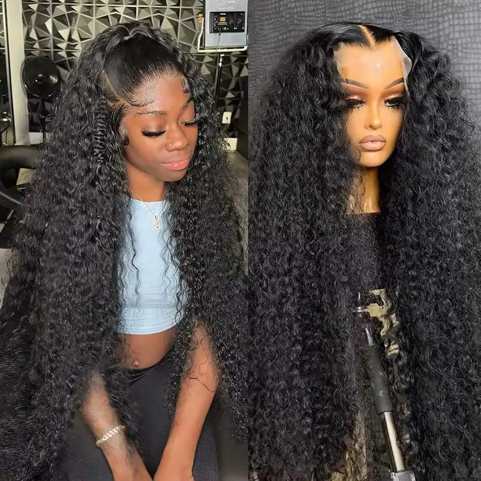 40 Inch Deep Wave Frontal Wig Transparent 13x4 13x6 HD Lace Frontal Human Hair Wigs Curly Human Hair Lace Frontal Wigs For Women