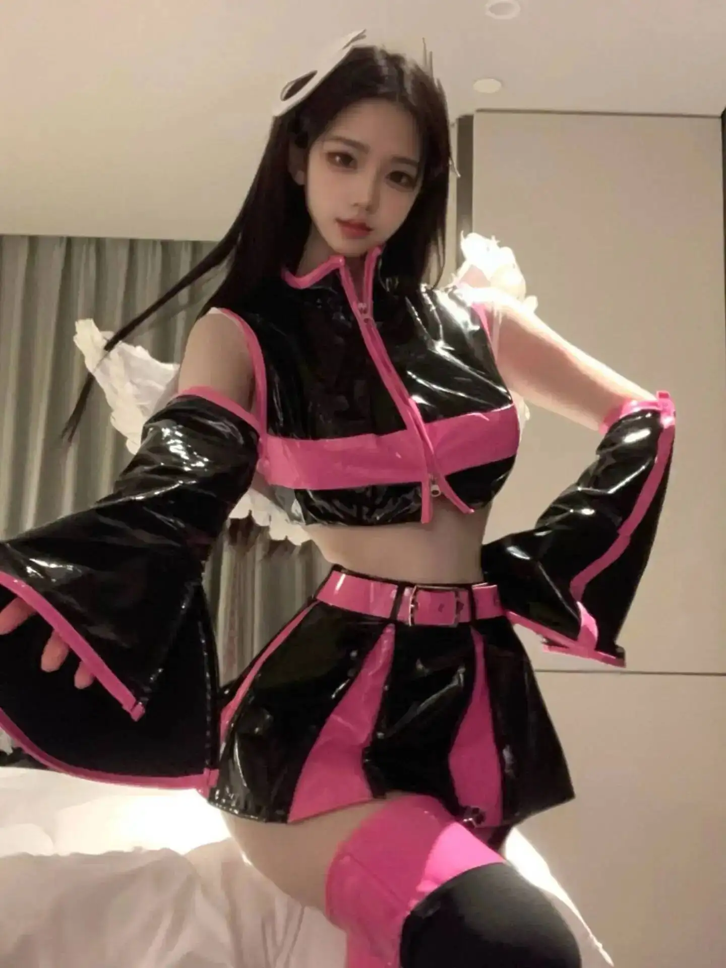 Quente sexy saias femininas 2025 nova moda molhada cosplay traje liliel terno de treinamento cosplay traje asas anime traje 6hmy