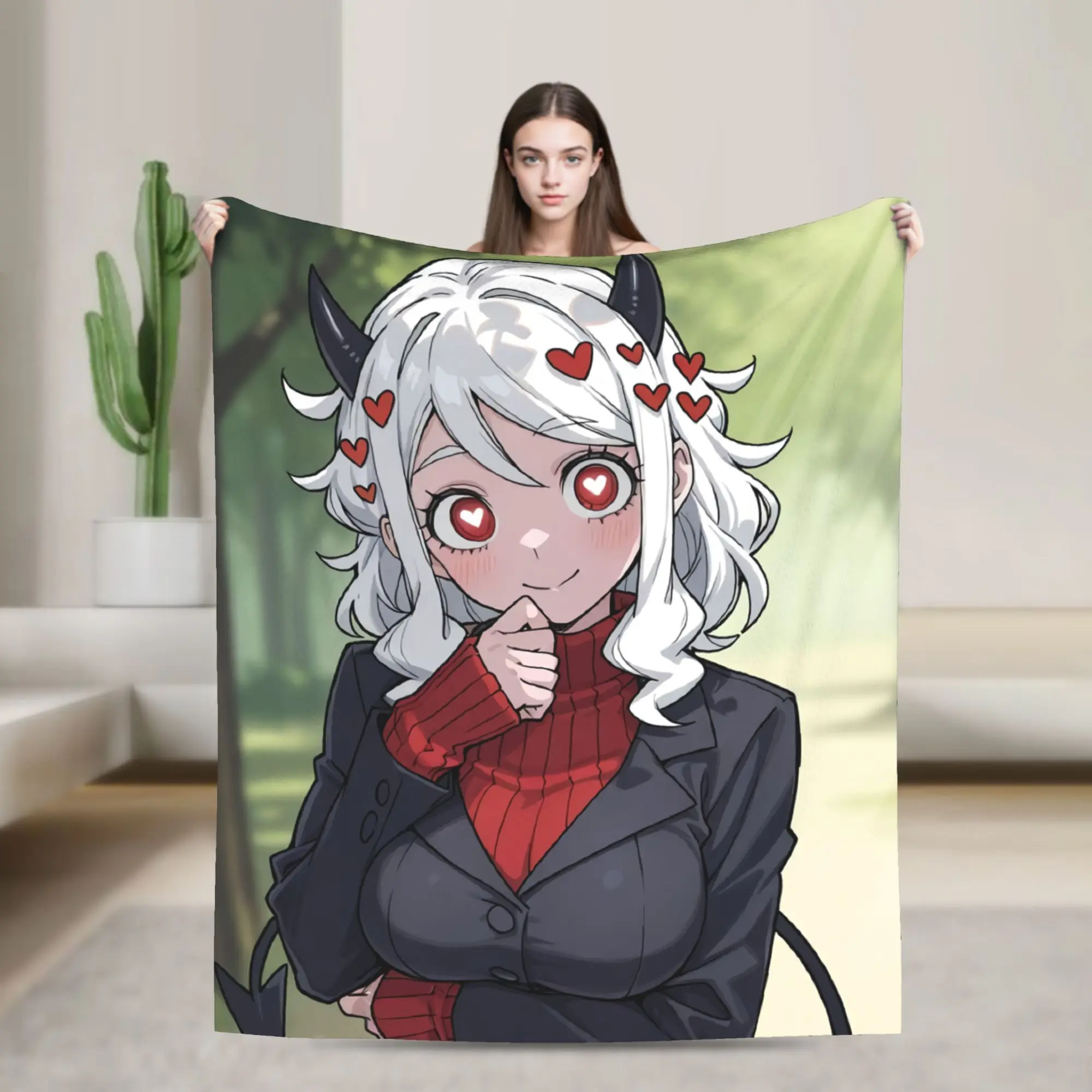 Contradiction Helltaker Lucifers Modeus Blanket Cozy Soft  Throw Blankets for Couch 50x60 Inch Multi-size Bedspreads