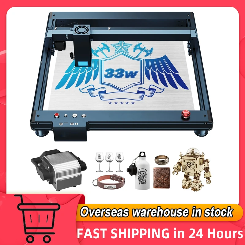 LONGER B1 30W Laser Engraver 36W Laser Power High Speed Engraving with Air-Assist System Support TF Card APP 450*440mm Work Area