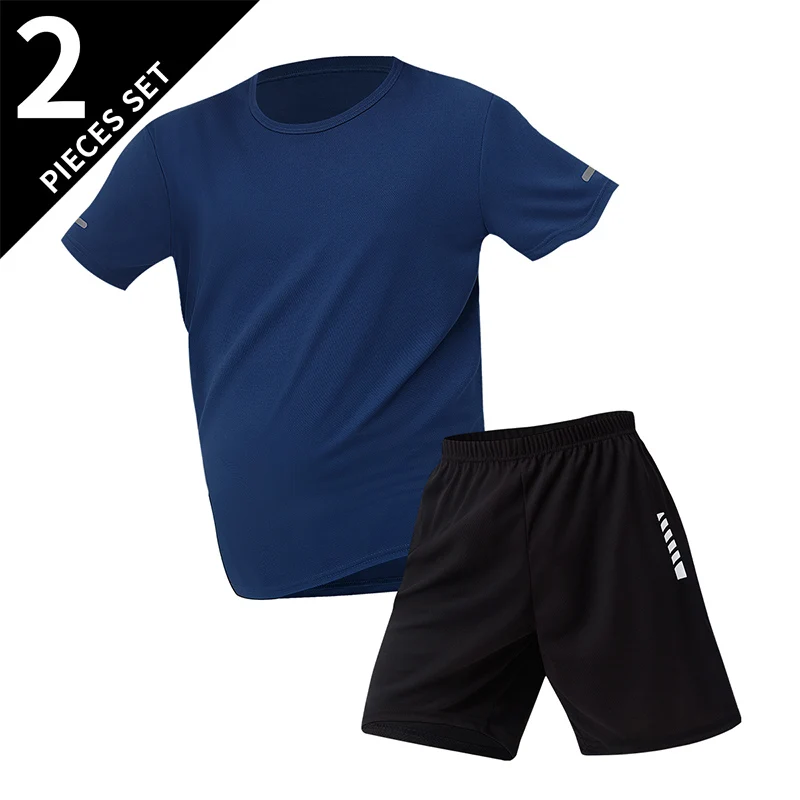 2/4/6 Stück Plus Size Herren Schnelltrocknende Kurzarm-Shorts Anzug Herren Freizeitsport Laufen Fitness T-Shirt Joker Shorts Teenager