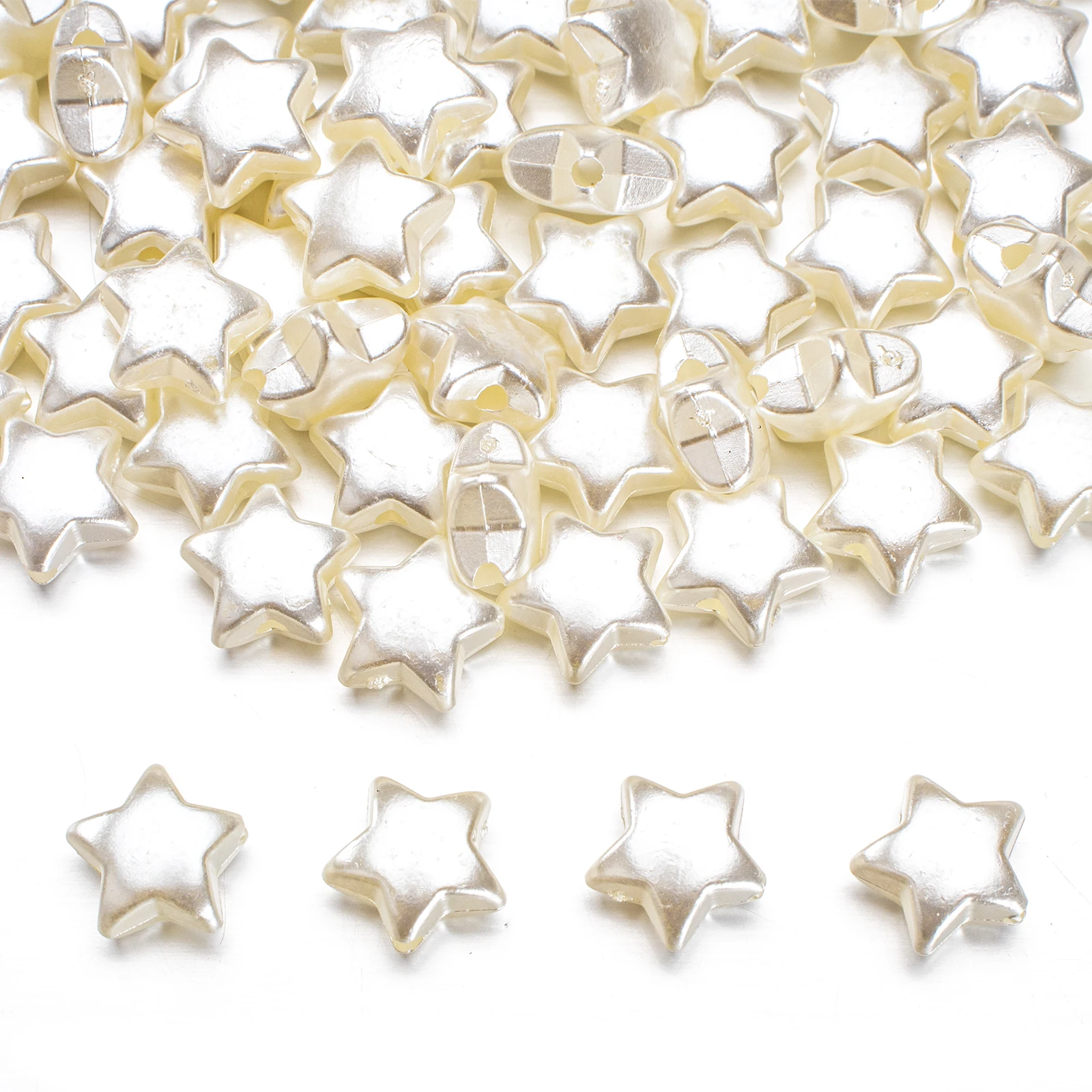 Wholesale Bulk 10mm Star Shape Spacer Beads Vertical Hole Loose Beads for Handcraft Bracelet Earrings DIY Craft Accessories