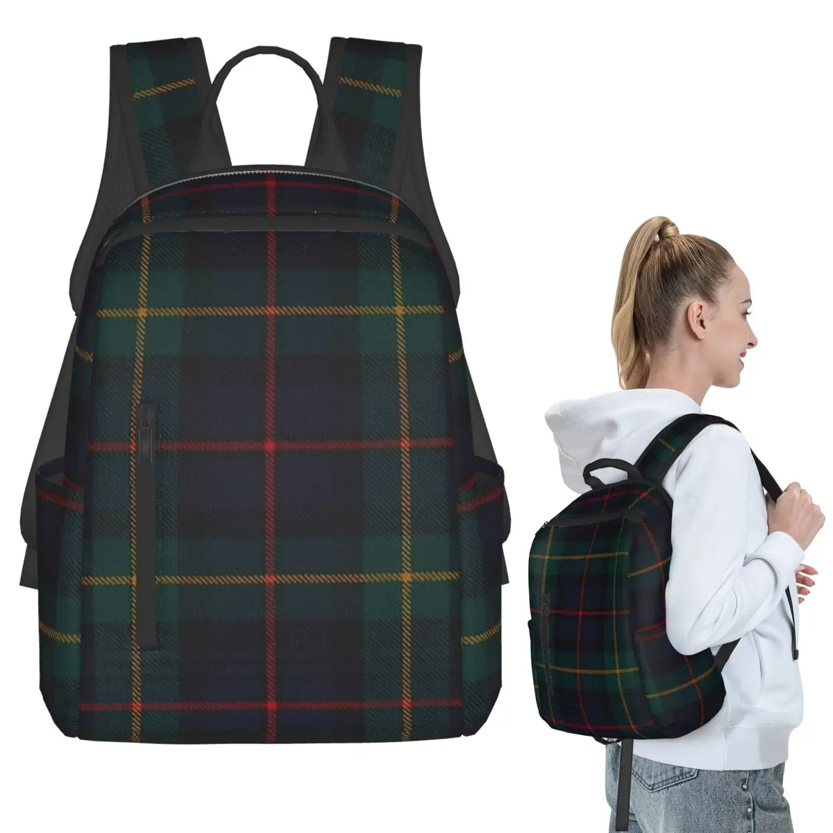 Farquharson Scottish Tartan Backpack Student BookBag Boys Girls School Bag Laptop Shoulder Bags Men Women