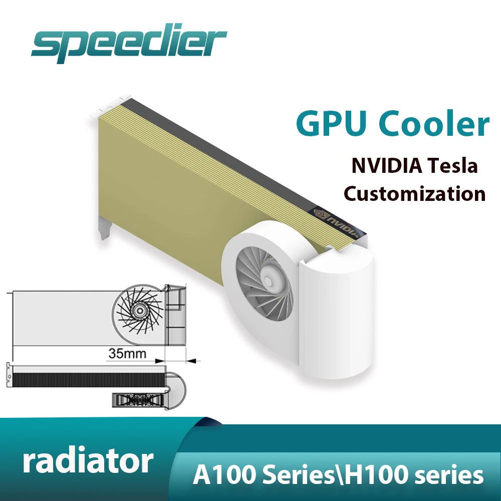 GPU Cooler Turbo Fan for Nvidia Tesla A100 / H100 / L20 / L40 / 170HX / A800 / H800 A16/30/40/100/800/H100/800/L20/40/170HX