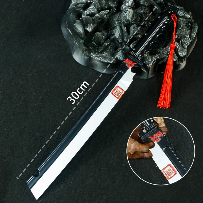 30cm/11.81in arena breakout jogo periférico kai shan espada larga arma modelo adereços handpiece faca corporal lâmina sem abrir presente do menino