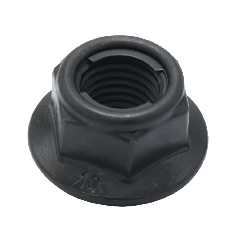 1-10pcs  GB6187 Plating Zinc 10 class Prevailing Torque Type All Metal Insert Hexagon Lock Nut With Flange Hex Self Locking