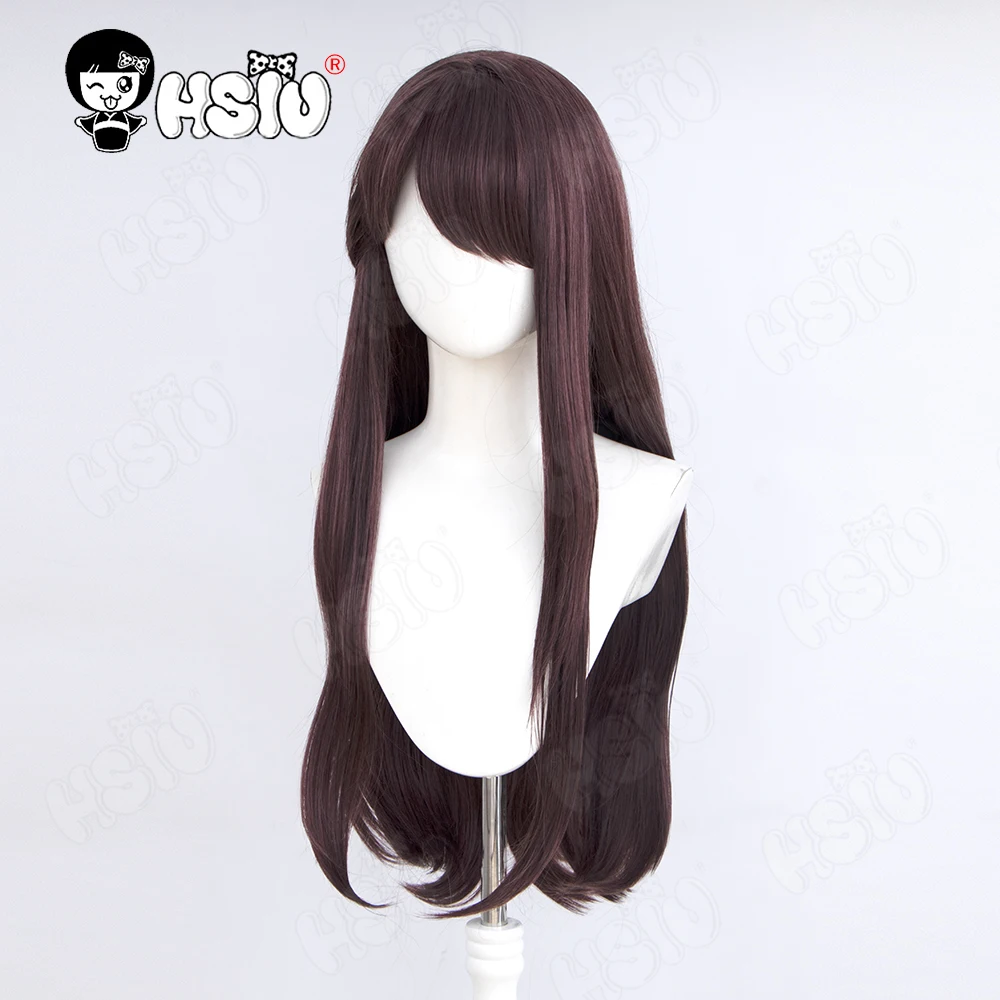 Pepe Cosplay Perücke Hsiu 80cm lang braun lila gemischtes Haar hitze beständige synthetische Perücke Perücke Kappe Spiel Arknights Pepe Cosplay Perücke