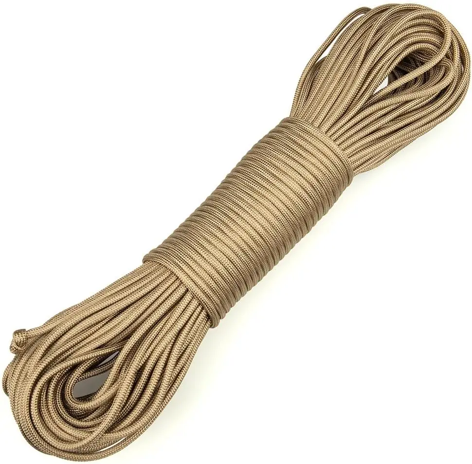 100ft/31m Paracord Lanyard Rope Parachute Cord Hiking Camping Clothesline Tactical Bracelet Accessory Bracelet