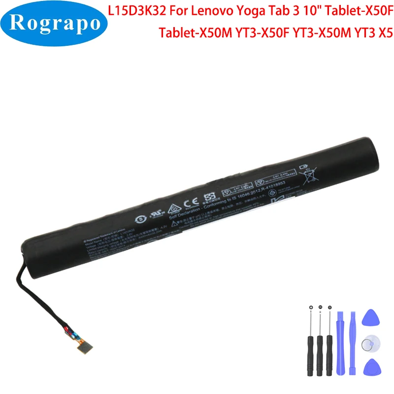 

New Original 8400mAh L15D3K32 L15C3K32 Laptop Battery For Lenovo Yoga Tab 3 10" Tablet-X50F Tablet-X50M YT3-X50F YT3-X50M YT3 X5