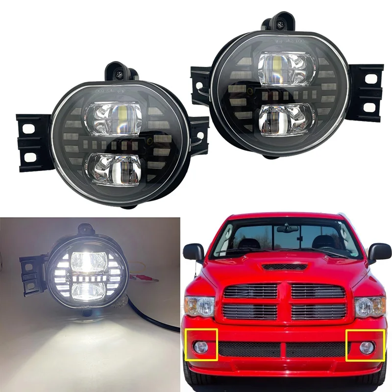 

2 X Car Accessories Front Fog Light LED For 2002-2008 for Dodge Ram 1500 2500 3500 / for Dodge Durango 2004-2006 Fog Lamp