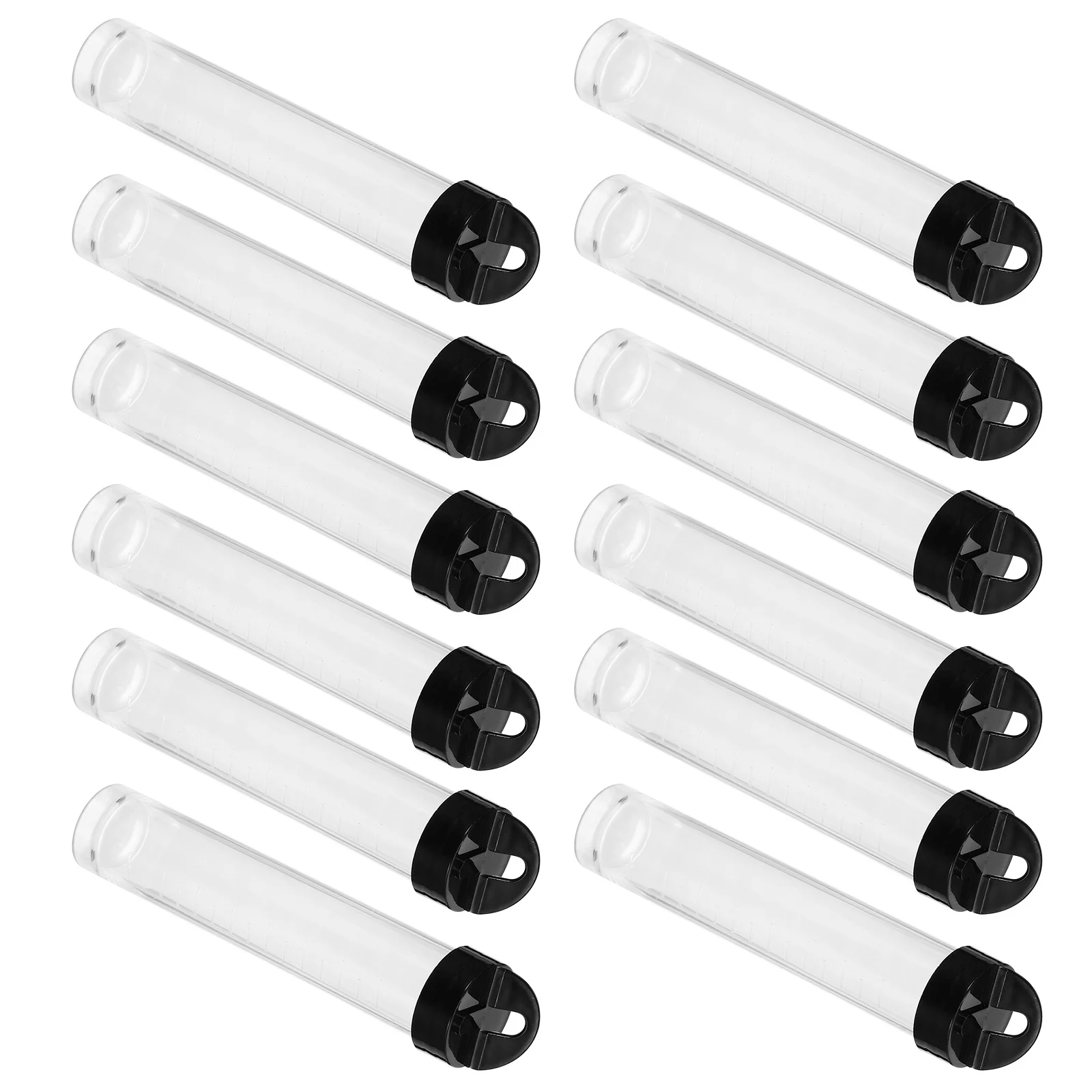 

12Pcs Small Test Tubes Liquid Sampling Vials Plastic Leak Proof Caps Laboratory Containers Plastic Tubes with Lids