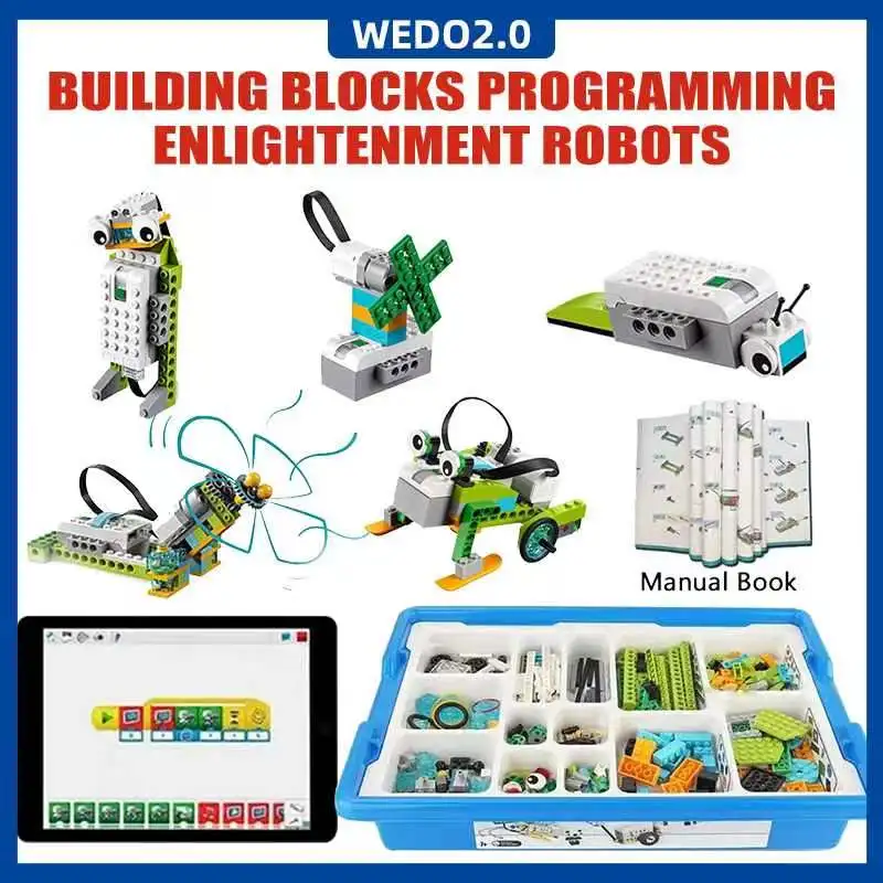 Wedo 2.0 التعليمية لتقوم بها بنفسك الأجزاء التقنية الجديدة Wedo بطارية الروبوتات مجموعة البناء اللبنات #5
