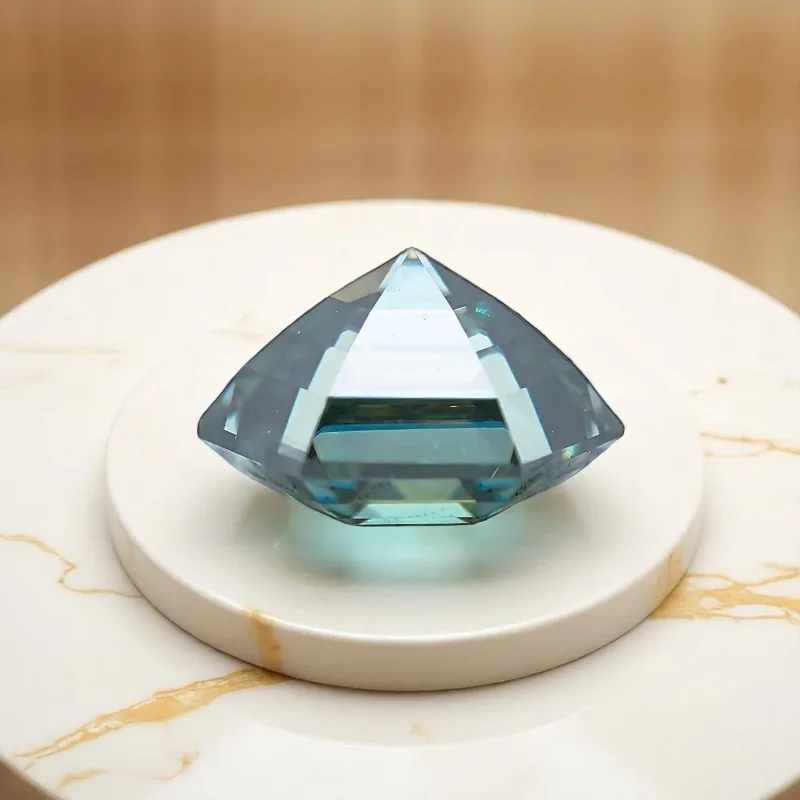 Moissanite Stone Hexagon Cut Natural Blue Green Color Charms Gemstone Advanced DIY Jewelry Making Materials with Certificate