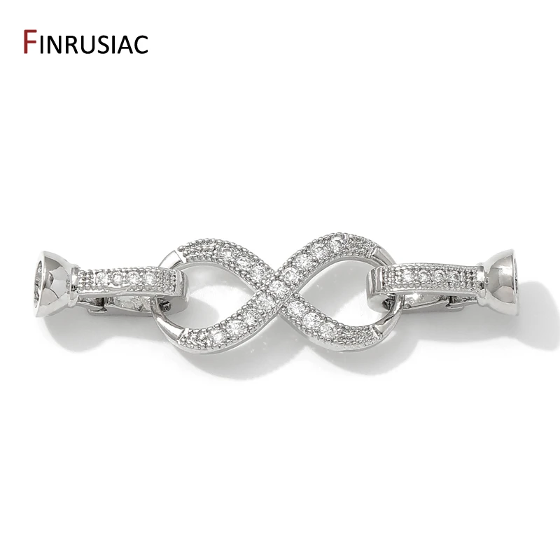 18K Gold Plated Brass Inlaid Zircon Pearl Clasps Connector Clasps, Lock Clasps For DIY Bracelet Necklace Making Supplies