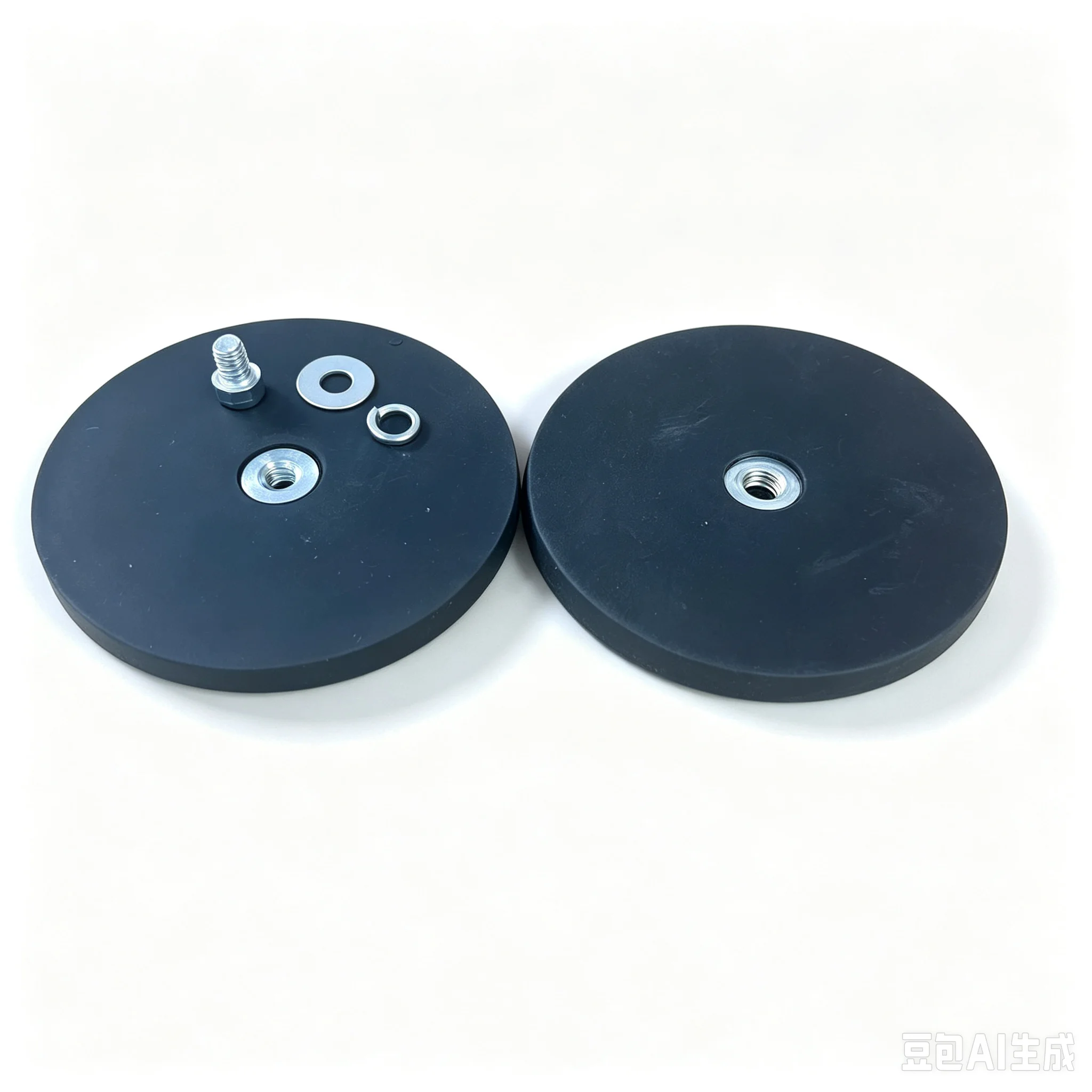 D88mm M6 2PCS Neodymium MagnetRubber Coated Magnet Magnetic Base Flat Thread Mounting Bracket Holder For Boat LED Light Car Bar