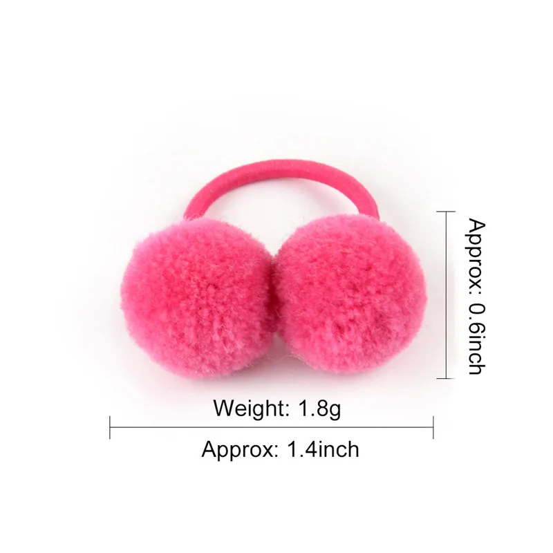 2pcs Cute Pompom Ball Elastic Hair Bands for Girls Headwear Pom Rubber Ring Ties Baby Kids Hair Accessories Ornaments