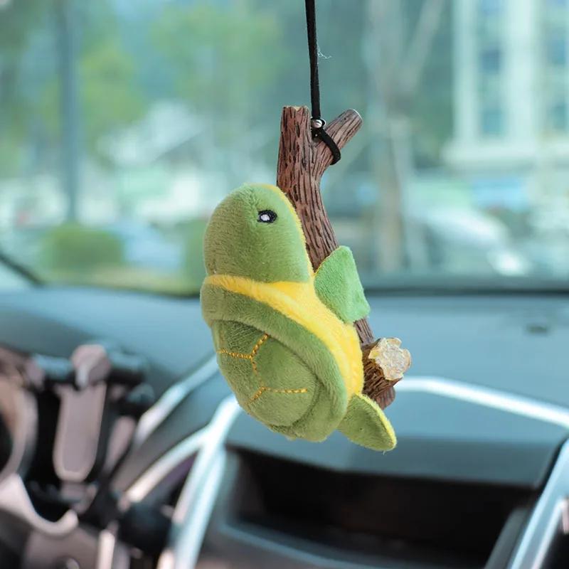 Koala Turtle Panda Stuffed Cartoon Hugging Stump Car Decoration Products Cute Auto Pendant Miniature Ornament Accessories