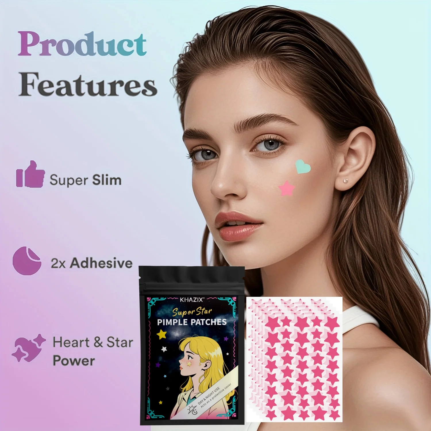 1400 قطعة من رقع حب الشباب متعددة الألوان، رقع حب الشباب للوجه، رقع حب الشباب المخفي، ورقع البثور، رقيقة جدًا