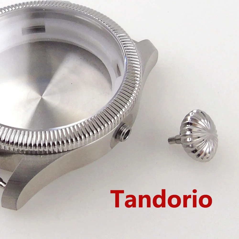 20ATM Diving Tandorio 39mm Stainless Steel Men Watch Case Sapphire Glass Fit Automatic NH34 NH35 NH36A ETA2824 PT5000 Big Crown