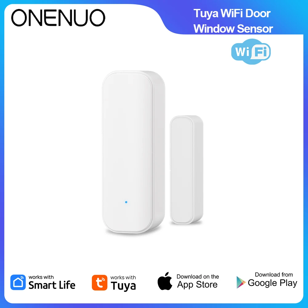 Sensore per Porta WiFi con App Tuya Smart Life, Rilevatore Magnetico Wireless per Finestre e Porte