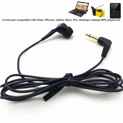 3.5mm Black Mono In-ear Earbud Earphone For One Ear Free Shipping