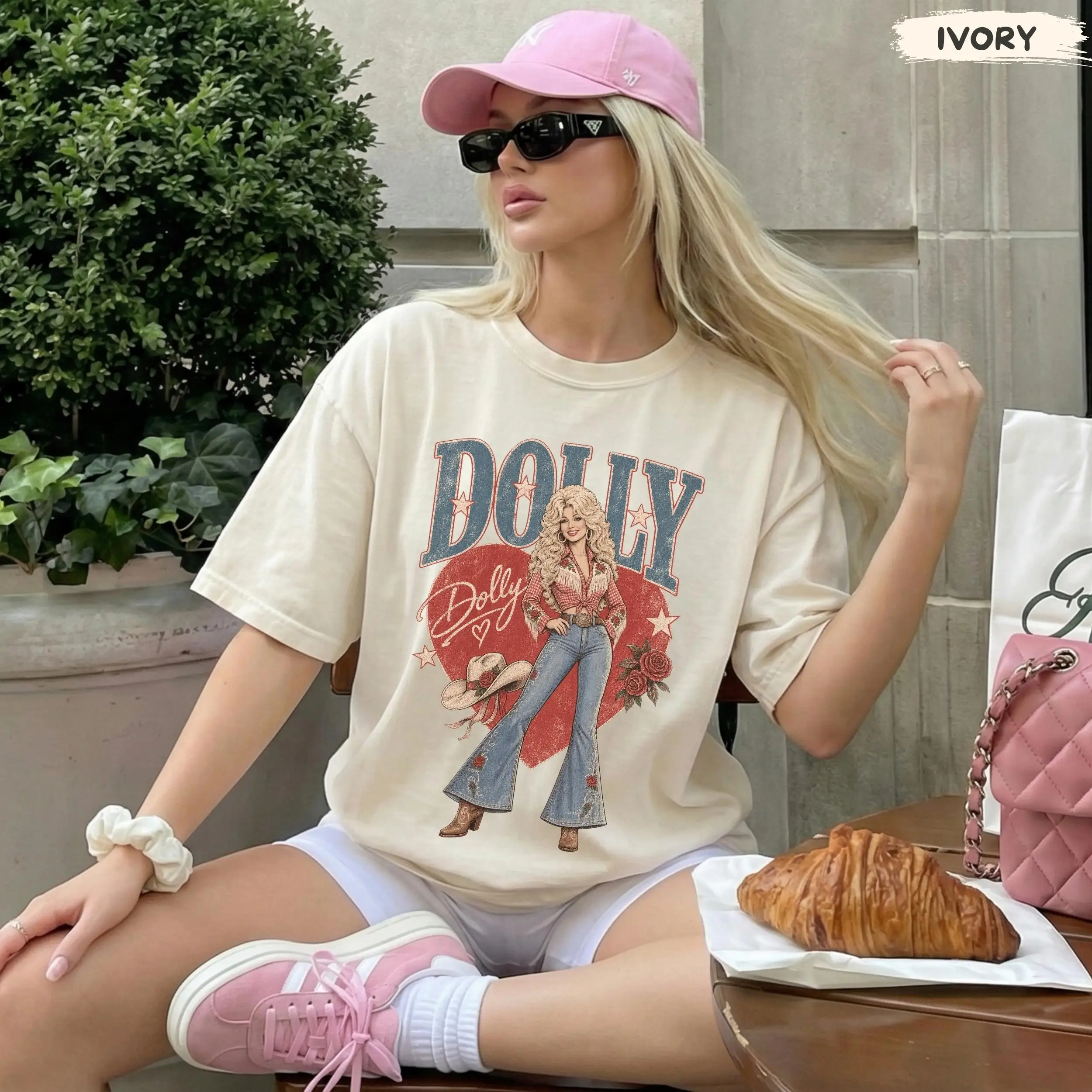Dolly Parton Commemorative Sweatshirt Retro Country Music Tribute To Country Legends Round Neck Comfortable T-shirt