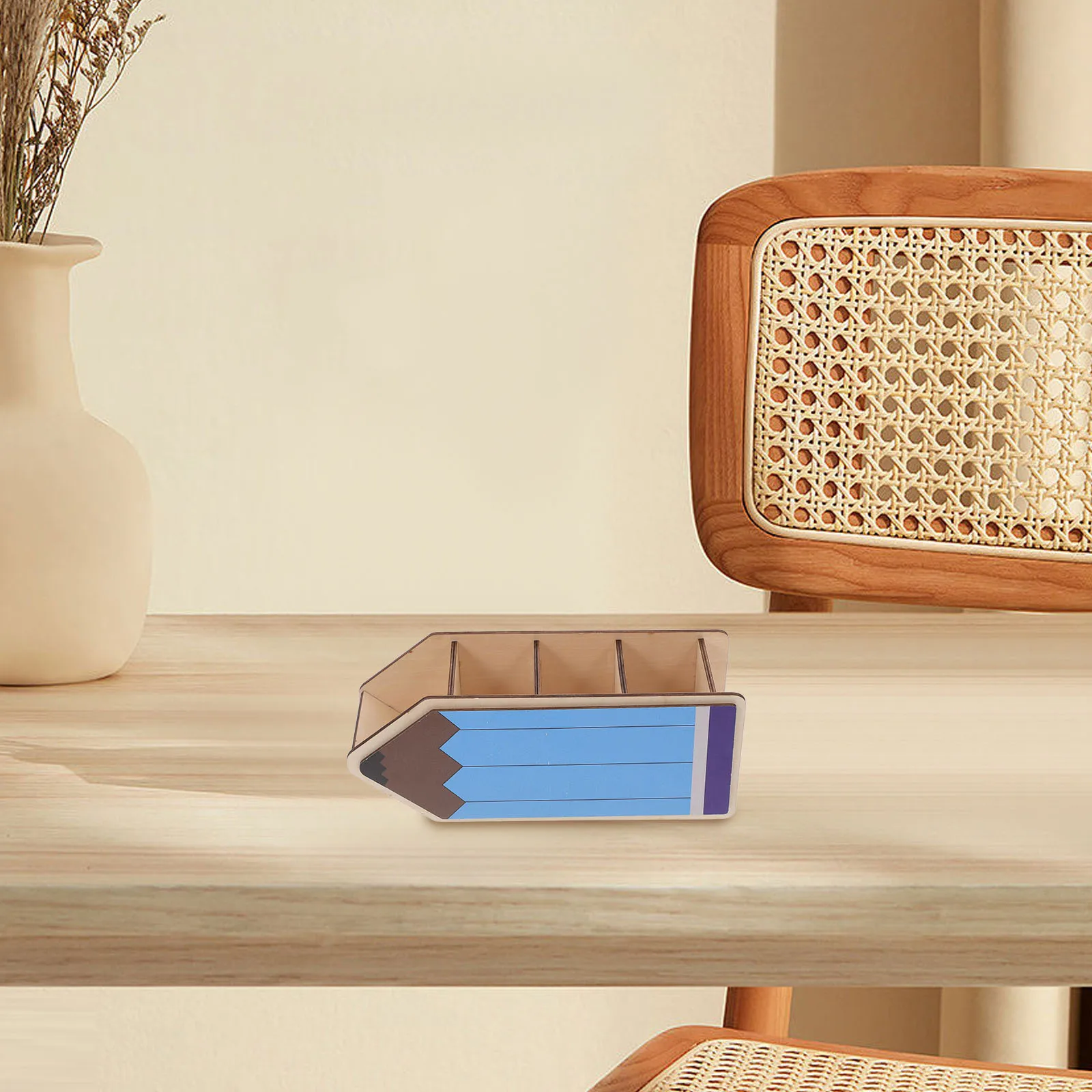 

Pen Storage Box Desk Cup Holder Bamboo Organizers and Accessories Decorate Child