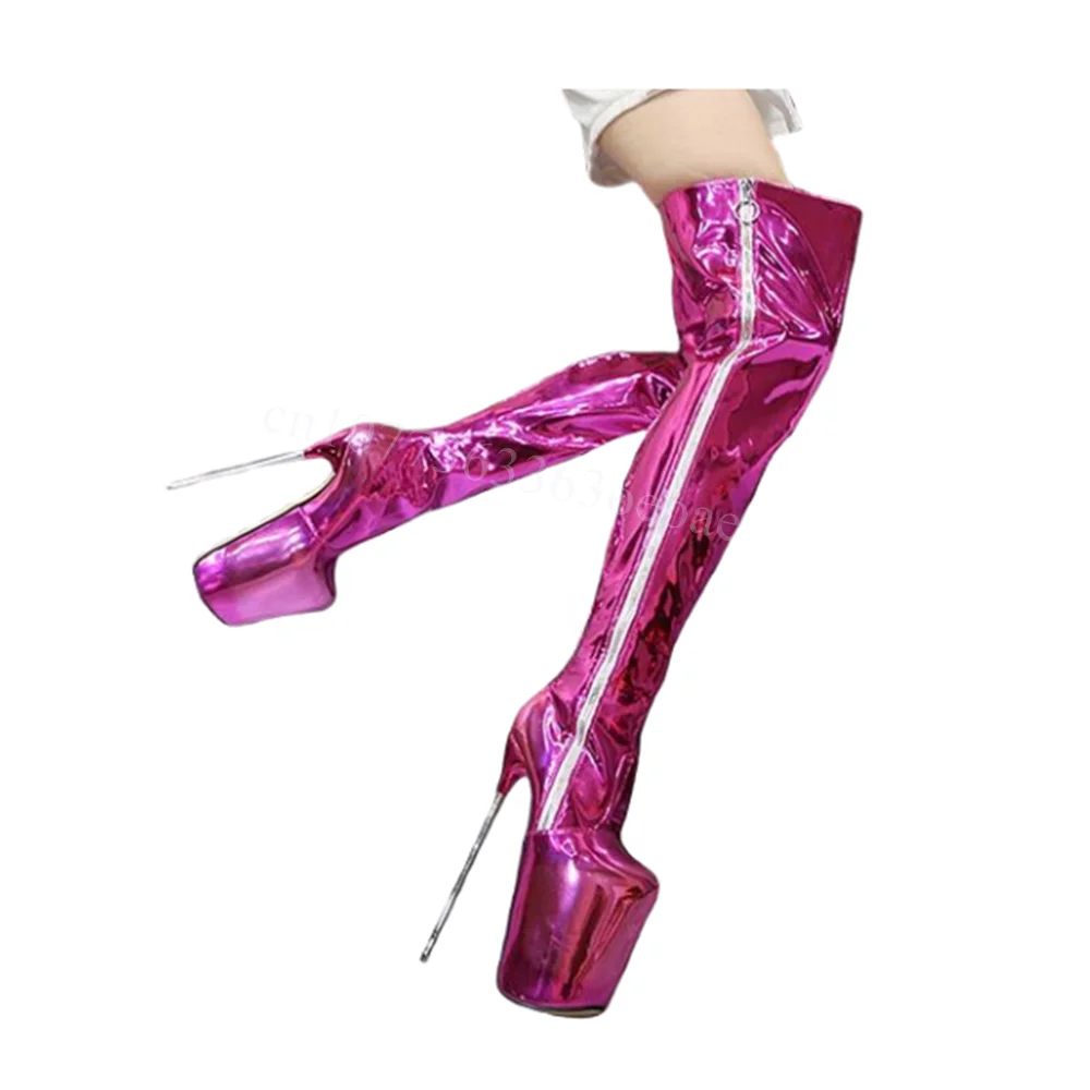 

Glitter Metal Heels Platform Boots over the Knee Thigh shoes for Women Thin High Heels Fashion Shoes 2025 Zapatos Para Mujere