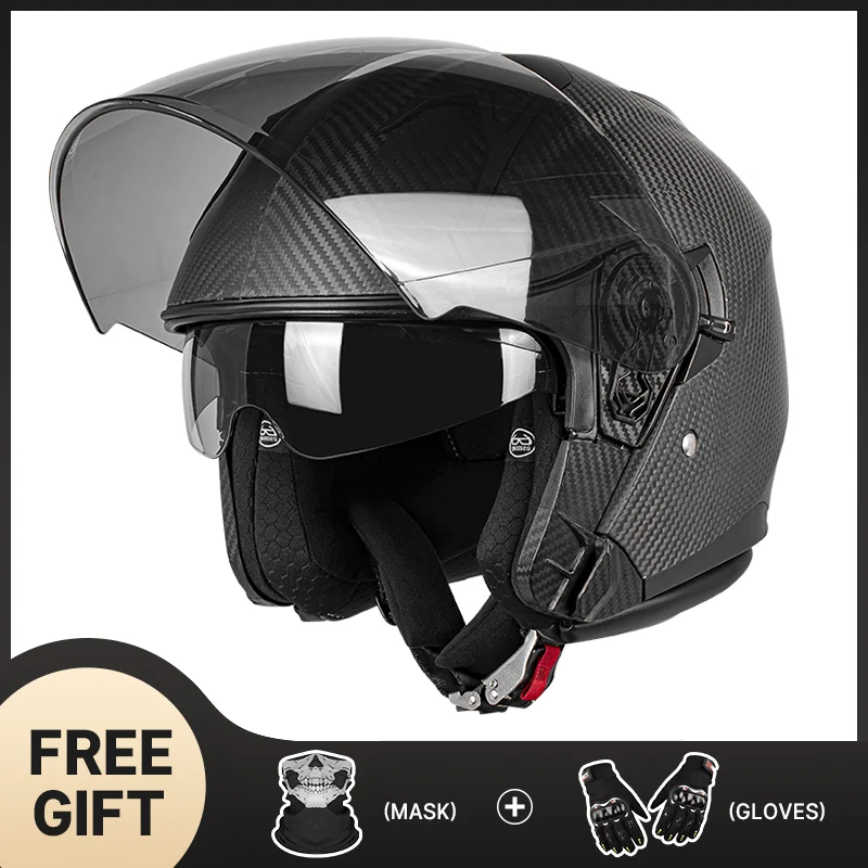 

Доступный унисекс шлем Cruiser 3/4 из углеродного волокна разных размеров со съемной моющейся подкладкой, подходящий для большой окружности головы