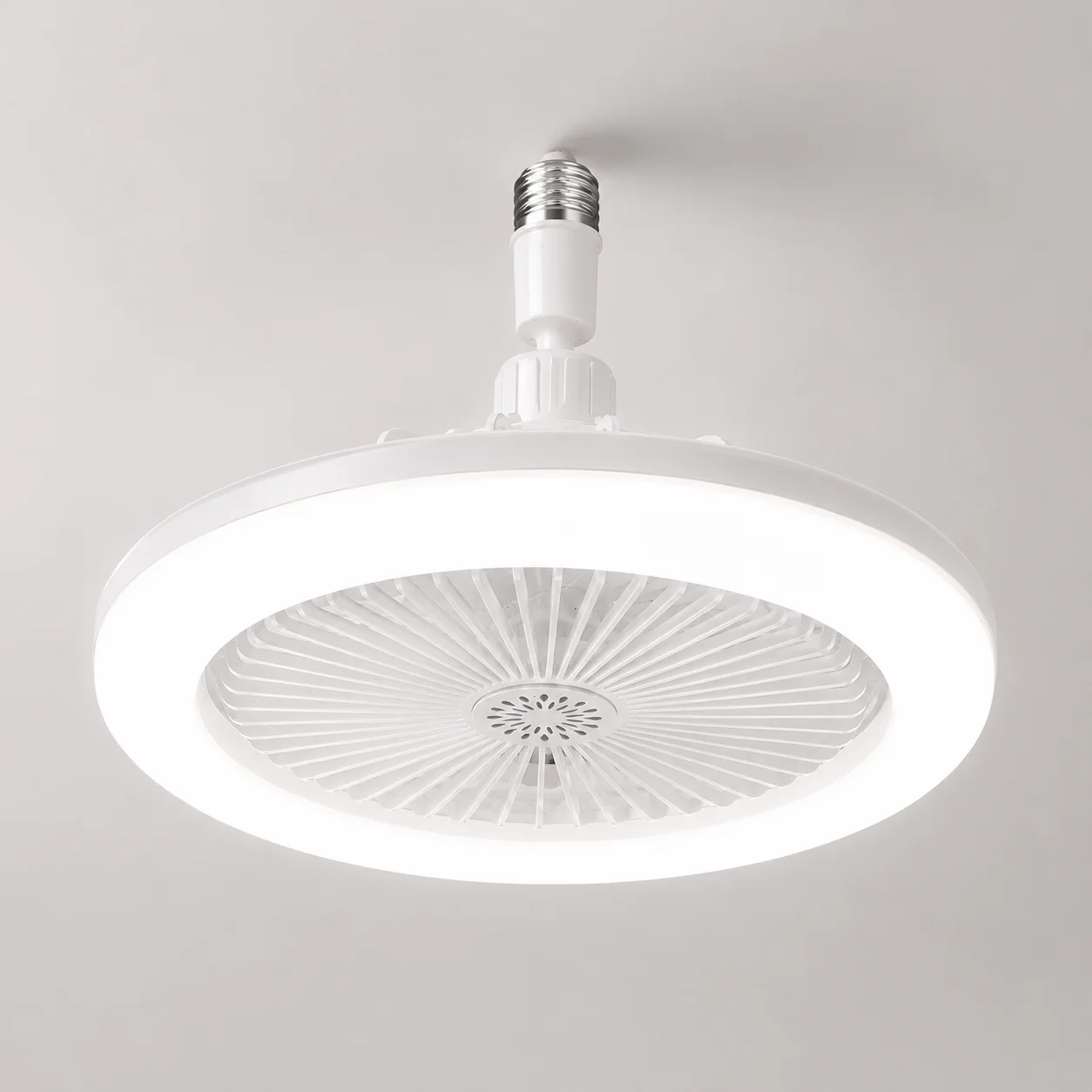 E27 3 in 1  Ceiling Fan Light with Remote Control Rotatable LED Lamp Converter Base for Bedroom Living Room Kitchen Home Decor
