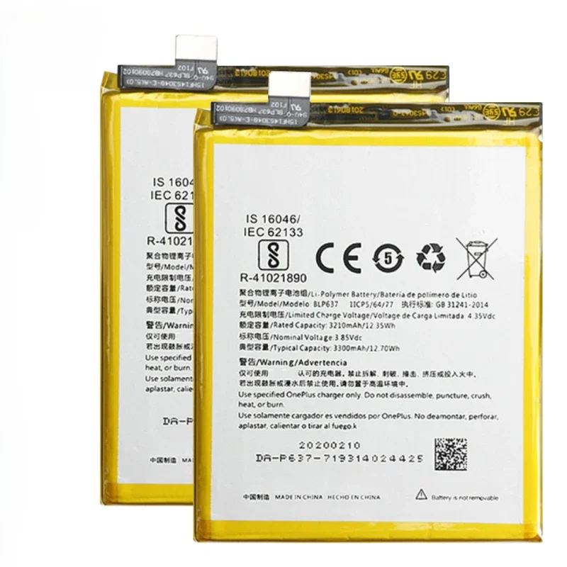 New BLP637 3.85V 3200mAh Mobile Phone Battery for OnePlus 5 A5001 One Plus 5T A5010 High Capacity Phone Replacement Battery