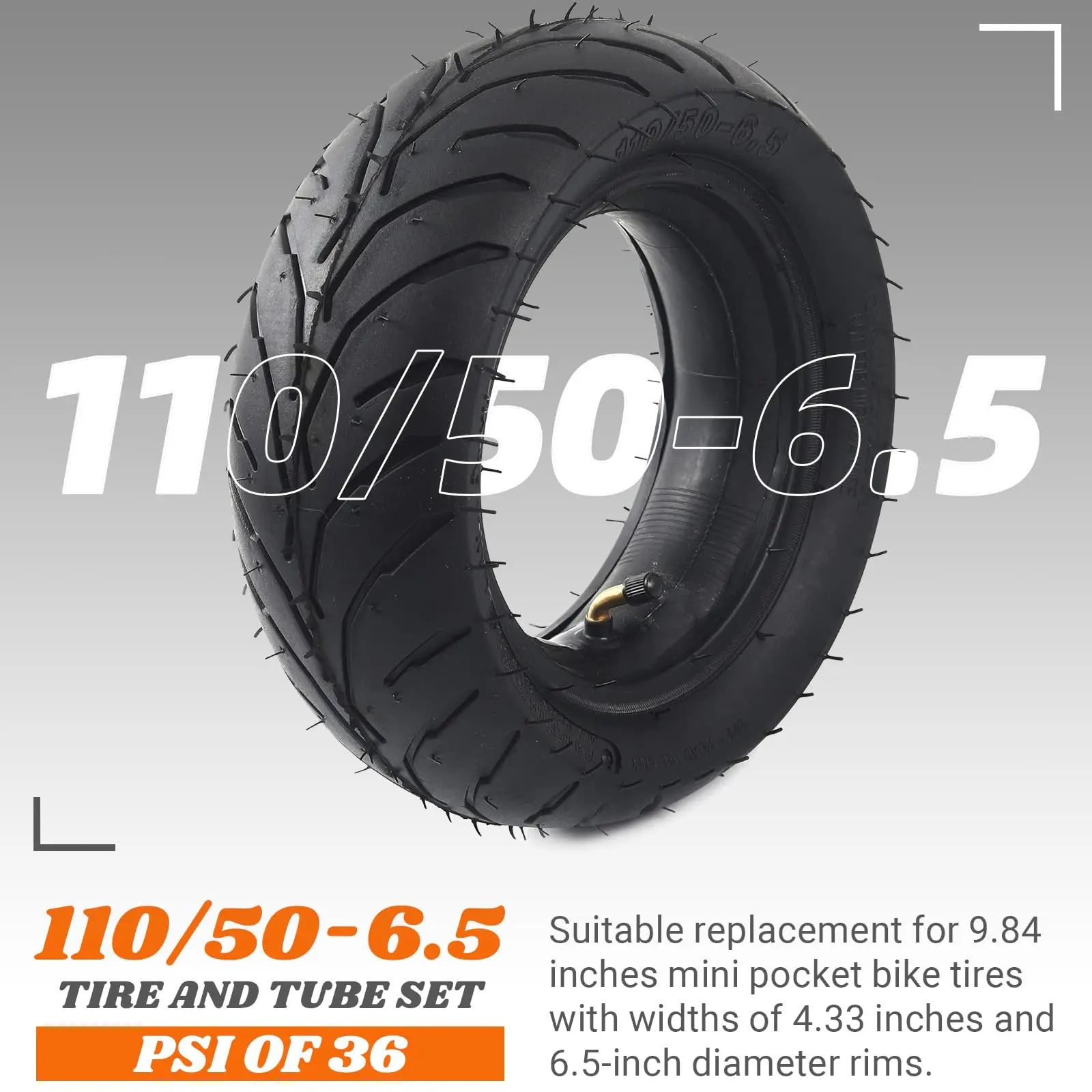 110/50-6.5 Tire and Inner Tube for Dualtron Thunder Speedual Plus Zero 11X 38/49Cc Lucky 7 Cag MTA1 MTA2 GP-RSR X-Treme Scooter