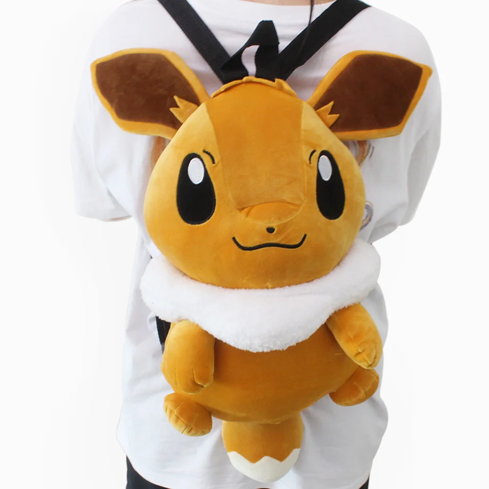 New Pokemon Backpack Plush Suffed Toy Kawaii Pikachu Mimikyu Eevee Mew Gengar Snorlax Bag Soft Schoolbag Children\'s Day Gift