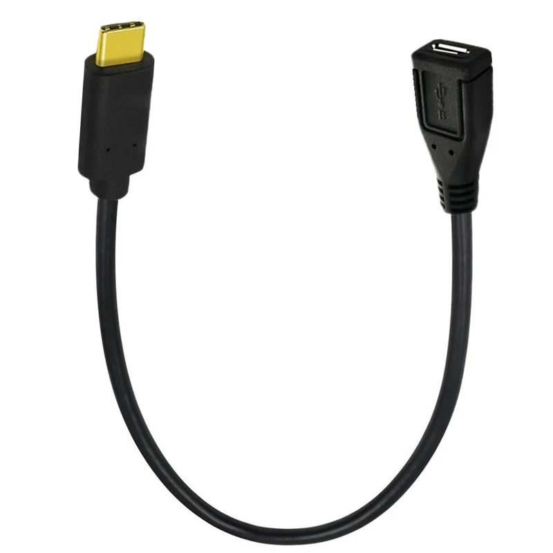 90 Degree Angled Left/Right/Up/Down/U-shaped USB3.1 Type C Male To Micro USB 2.0 5P Female Data Angled Cable 25cm