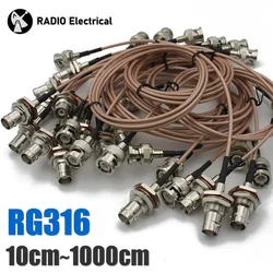 RG316 Pigtail Cable BNC męski do BNC żeński Prosty przedłużacz połączeniowy FPV do kamery CCTV HD-SDI 3G-SDI Vedio