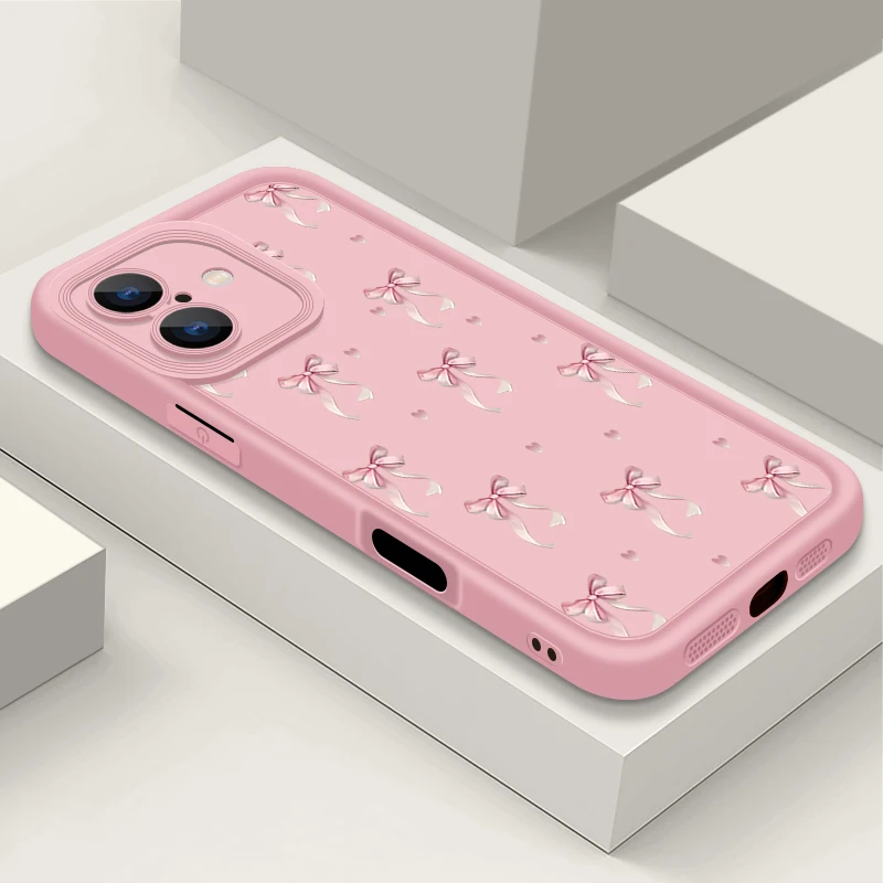 Stoßfeste, mit rosa Schleifenmuster bedruckte Hülle für iPhone 18 Pro Max, 17, 17e, 16, 15, 14, 13, 12, 11 Pro Max, 16e – weiche Silikon-TPU-Handyhülle. – Detail 12