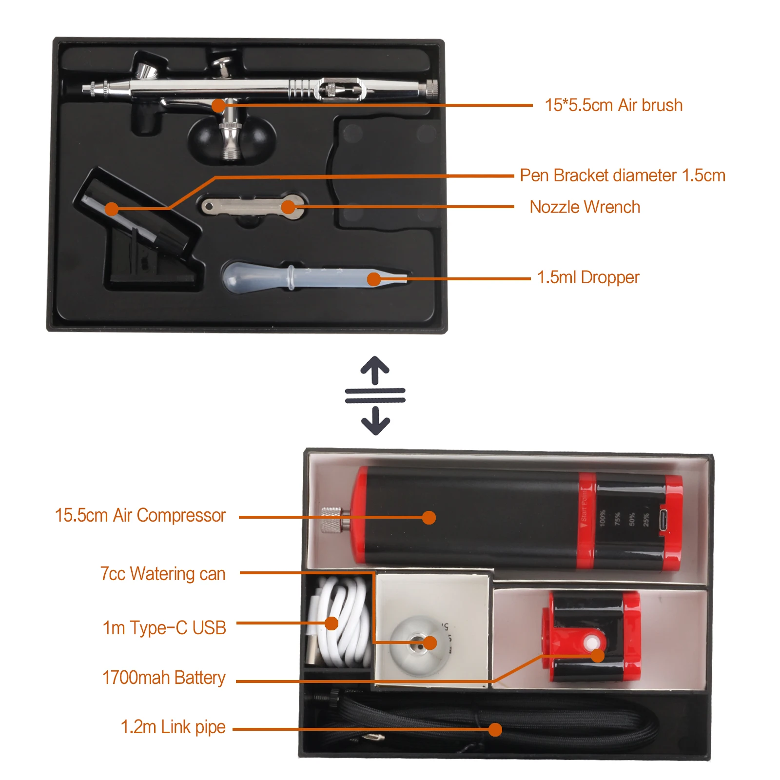 Cordless airbrush kit  replaceable battery  portable  mini air brush compressor for barber,nail,cake,miniature,model,leather art