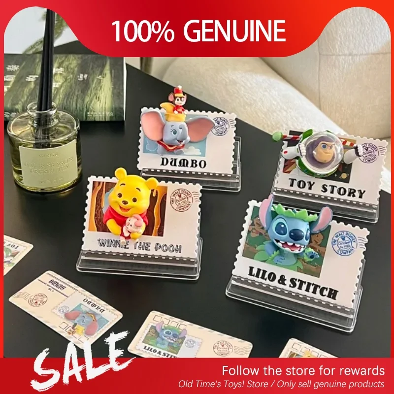 ของแท้ Disney ANNIVERSARY 100 Retro Stamp Series กล่องตาบอดน่ารักตู้เย็นแม่เหล็กสะสม Surprise ของเล่นเด็กของขวัญ