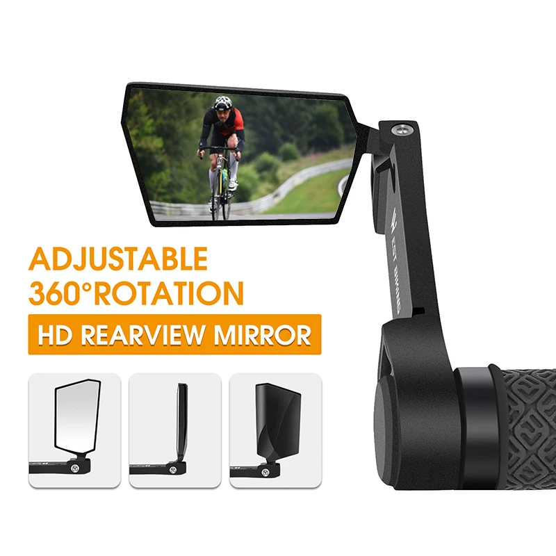WEST BIKING Foldable Bicycle Rearview Mirror 360° Rotation Adjustable MTB Bar End HD Rear View Mirror Cycling Accessories - view 3
