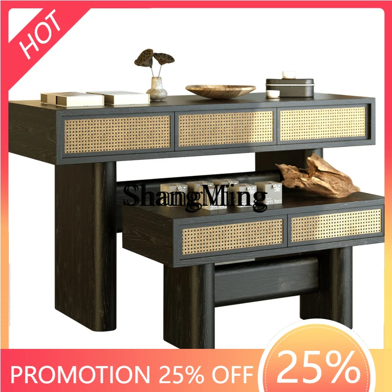 

CL Home Modern Living Room Storage Cabinet Tea Shop Cafe Display Stand Long Table with Drawers