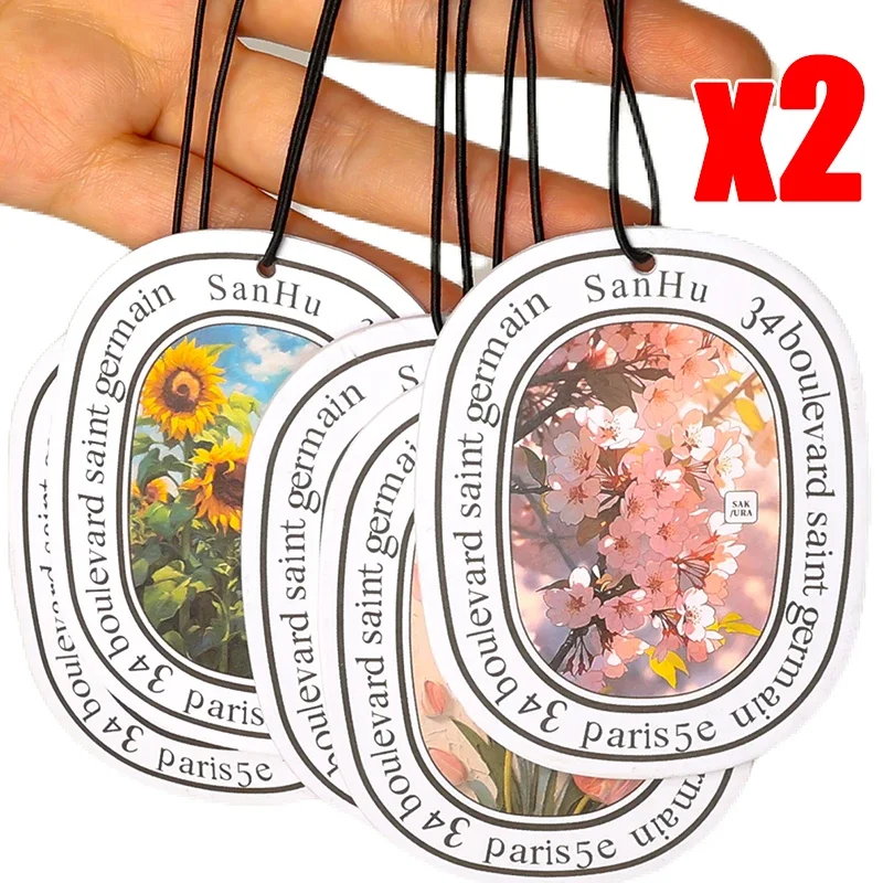 2Pcs Car Fragrance Car Solid Aromatherapy Auto Aromatherapy Card Pendant Automobiles Air Purifying Perfume Fragrance