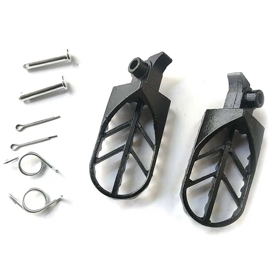 Motorcycle Foot Pegs Front Footrest Pedal Black For Honda Kawasaki Yamaha Suzuki