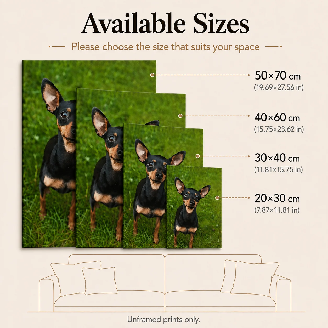 Custom Canvas Prints Dog Photo Poster - Personalized Wall Art Decor for Family Life Pet Anime Birthdays Weddings Scenery