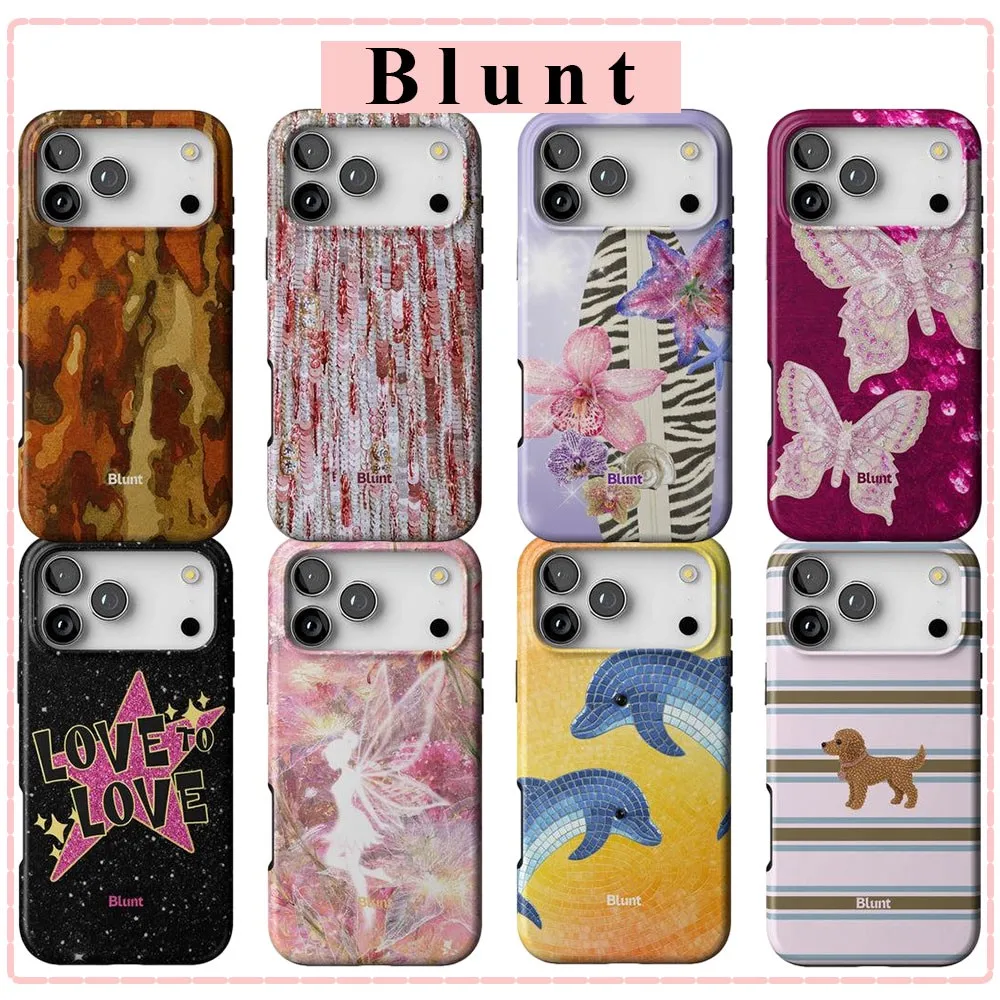 Magenta Butterfly Blunt Phone Case for Samsung Galaxy S20 S22 S23 S24 S25 S26 FE Plus Ultra Edge 4G 5G Double-layer Back Cover