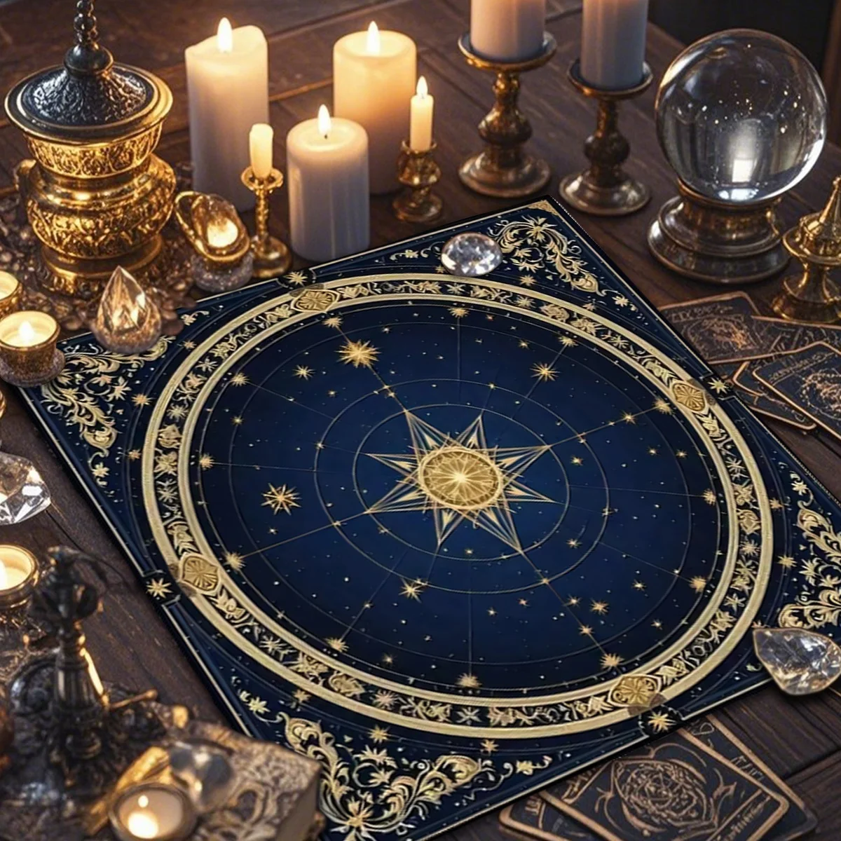 Starry Sky Altar Decor Cloth, Creative Tarot Tablecloth, Astrological Ritual Cloth for Tarot Card Divination, Home & Party Decor